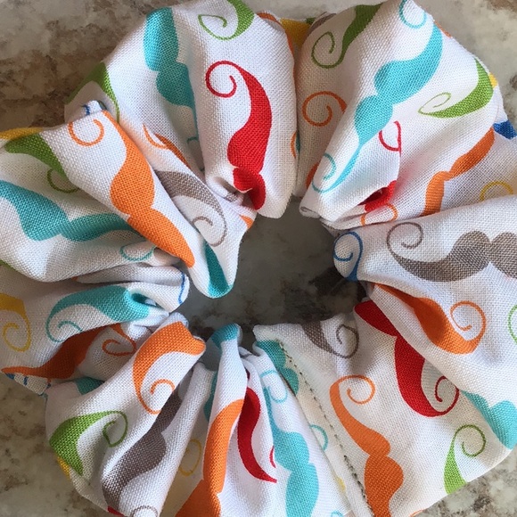 Rainbow mustache ponytail beach man bun Scrunchie - Picture 1 of 2